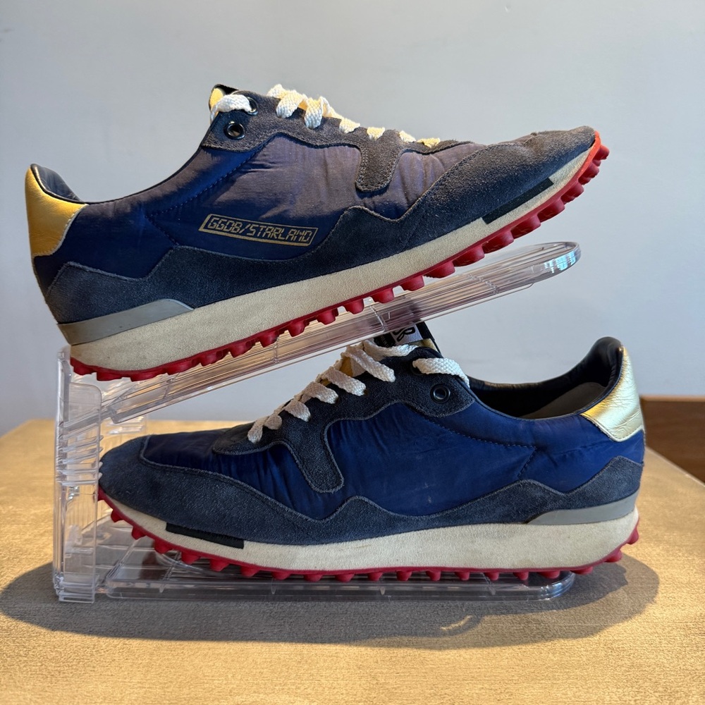 Golden Goose Men's Blue and Gold Sneakers 42